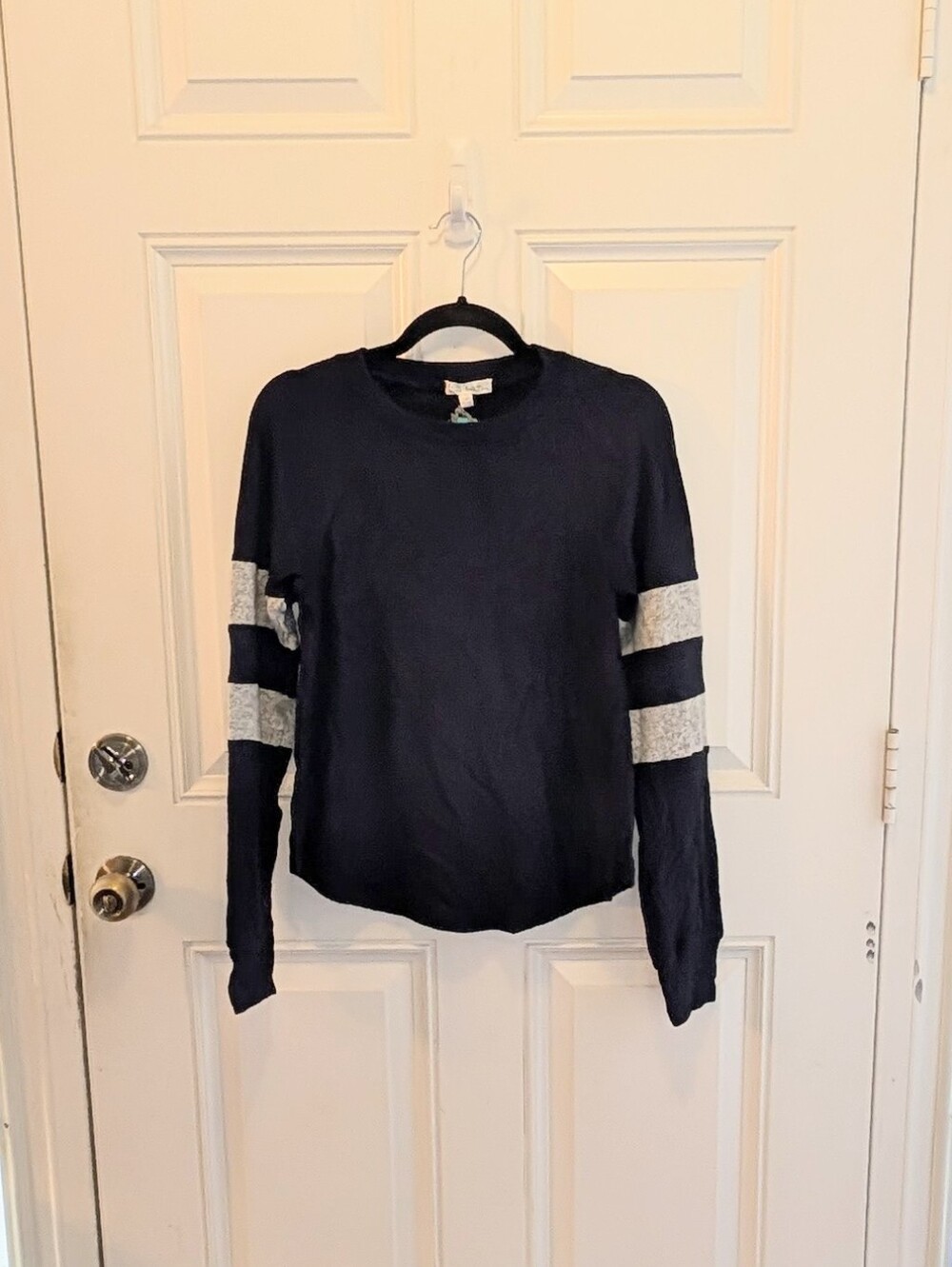 Nine Britton Aster Brushed Varsity Stripe Knit Top - S